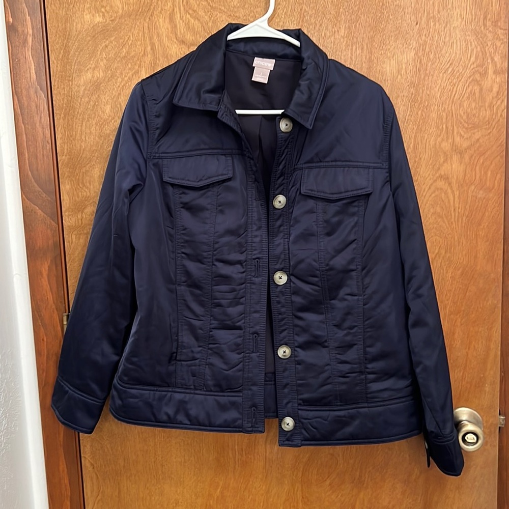 Chicos navy silk jacket
